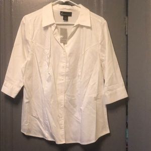 White, fitted blouse. Lane Bryant size 16